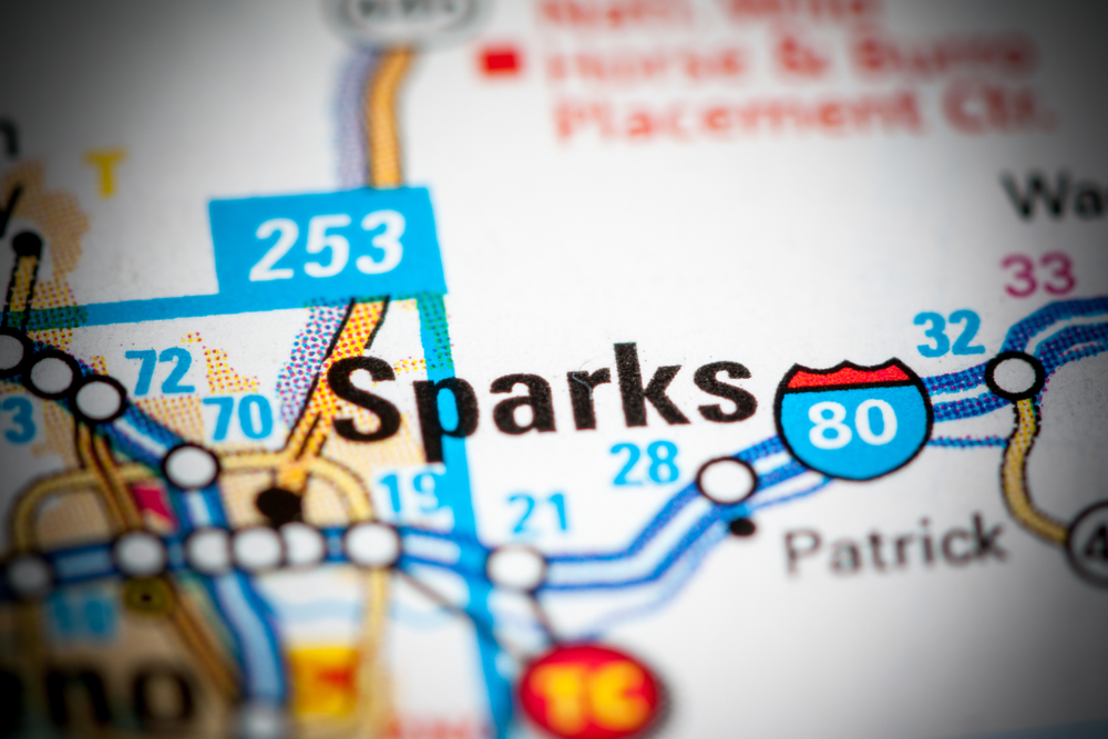 the word sparks on a map