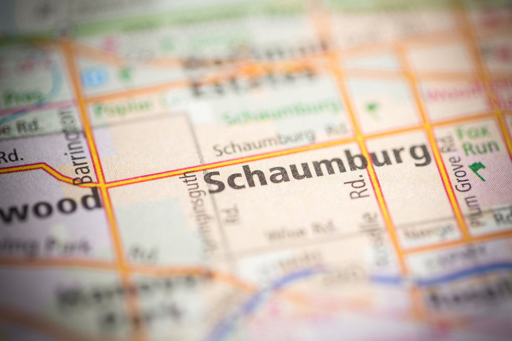 Schaumburg typed out on a map