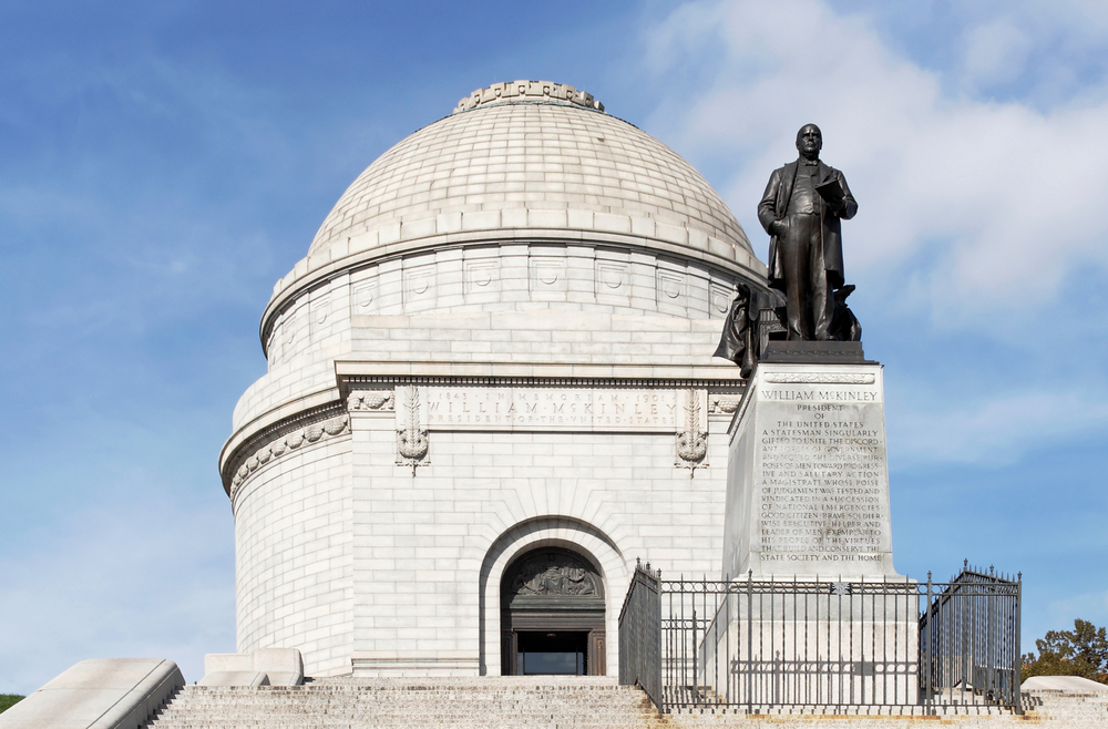 Front view of McKinley monument in Canton, Ohio