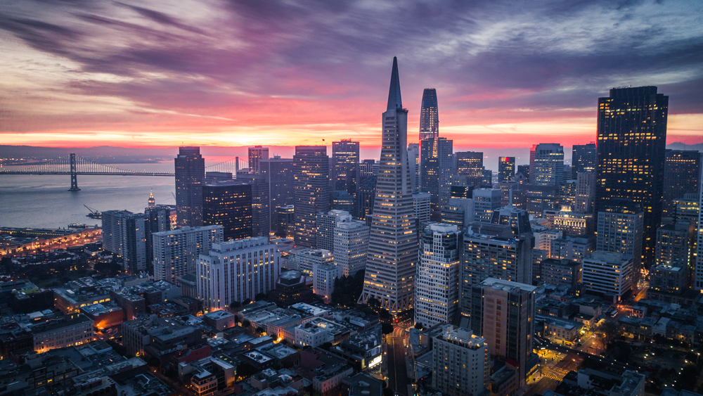 San Francisco Skyline from an aerial view