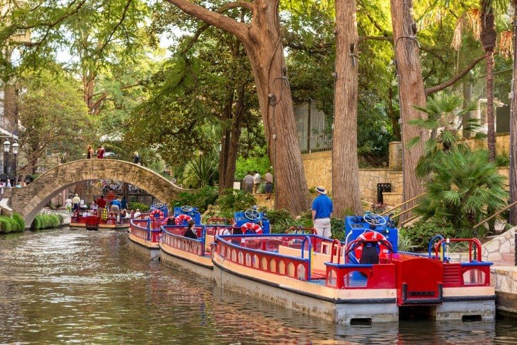 boats on San Antonio Riverwalk
